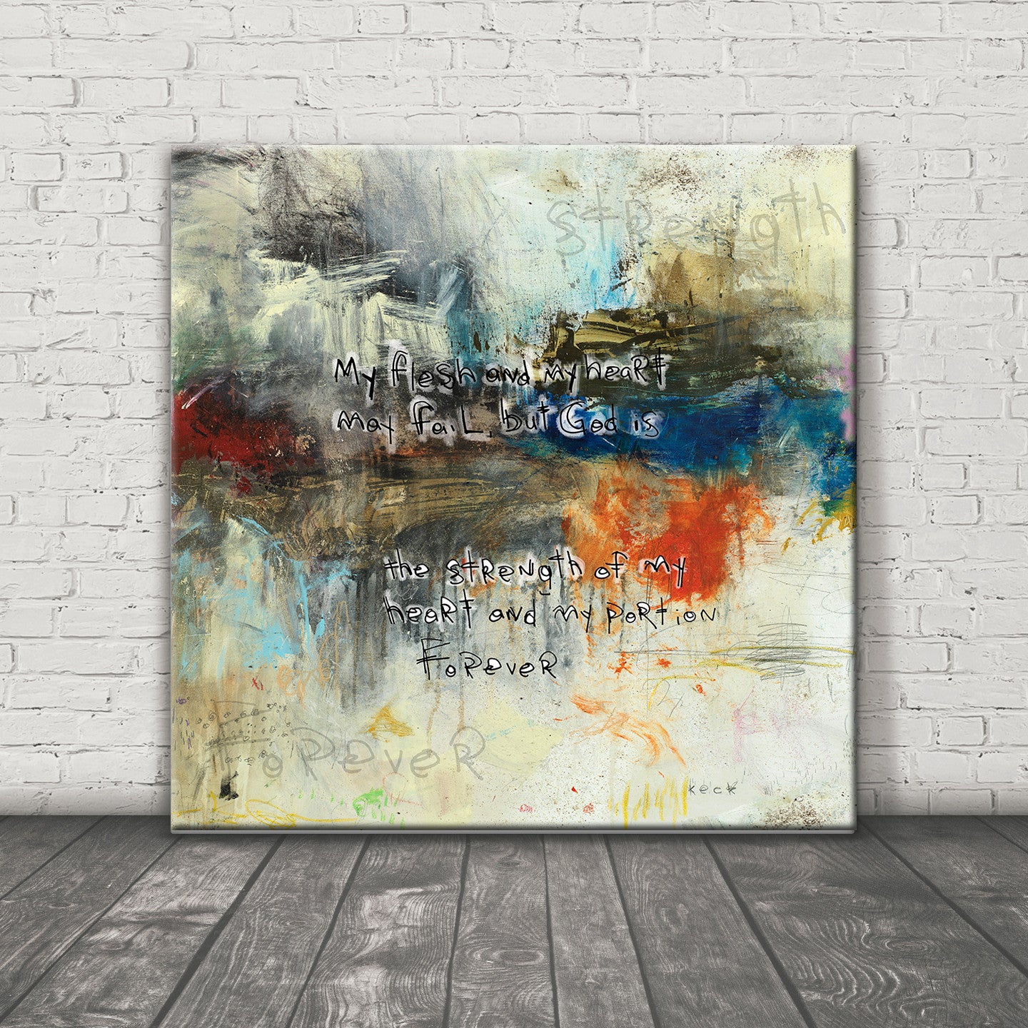 Abstract Scripture Art<br>Canvas Print<br>Psalm 73:26