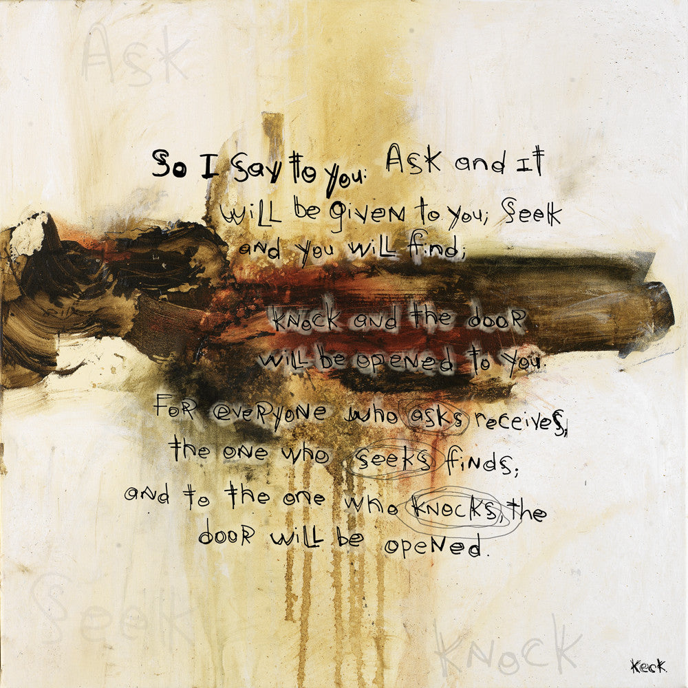 SCRIPTURE ART 111517 Luke 11:9-10 Canvas Print