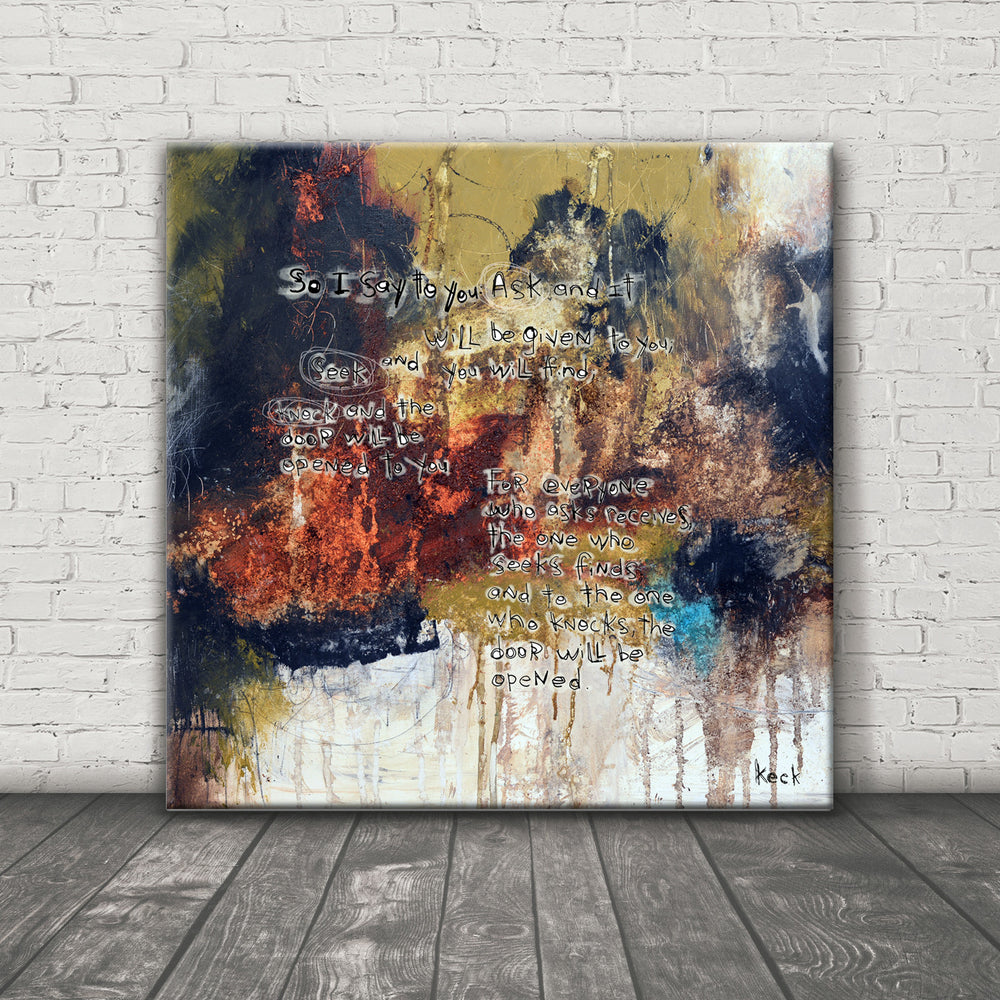 SCRIPTURE ART 111518 Luke 11:9-10 Canvas Print
