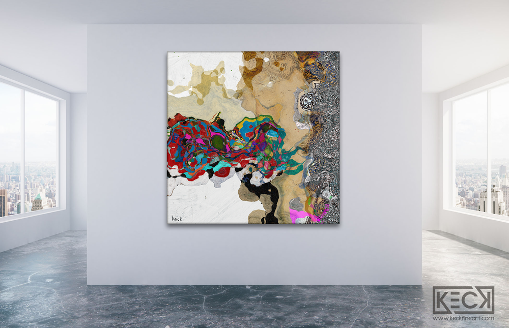 LARGE ABSTRACT CANVAS ART PRINTS Down The Rabbit Hole Abstract Art Prints on canvasBY MICHEL KECK
