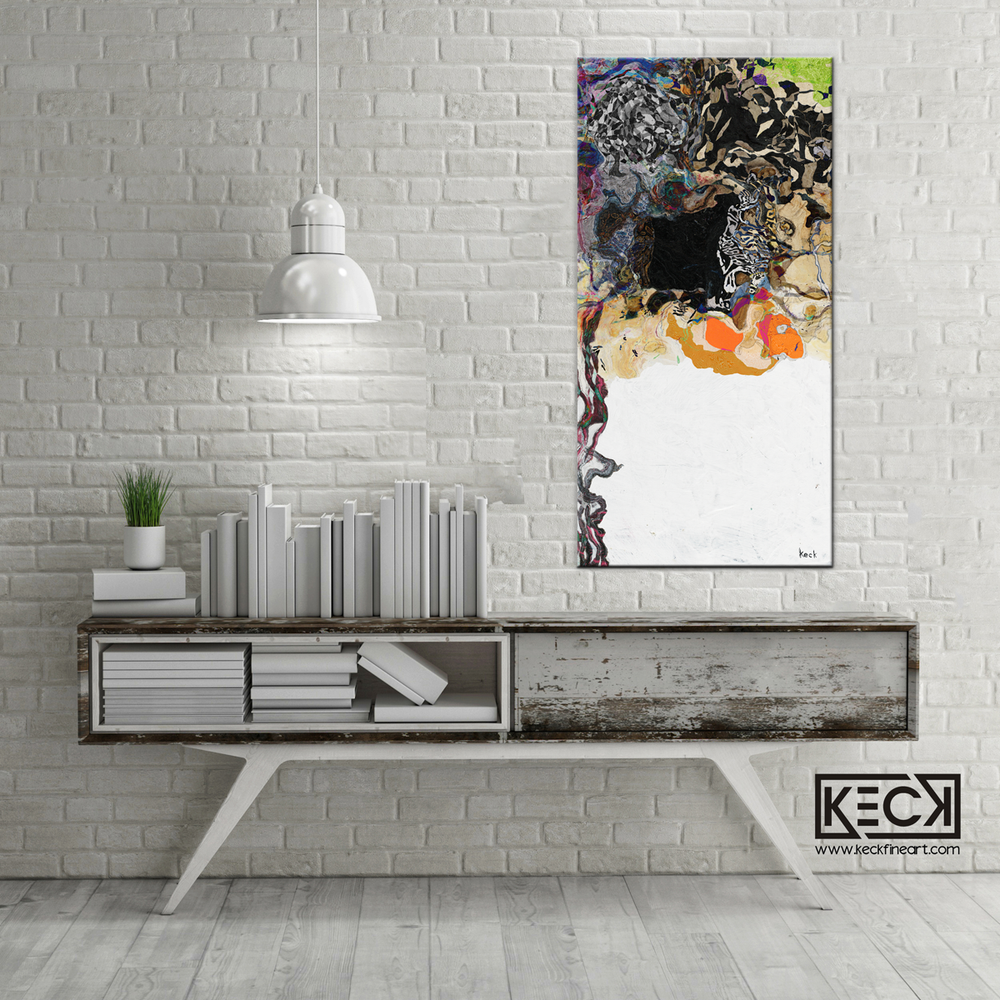 #111705<br> Down The Rabbit Hole Series<br> It Would Be So Nice If Something Made Sense For A Change<br> Abstract Art Canvas Print