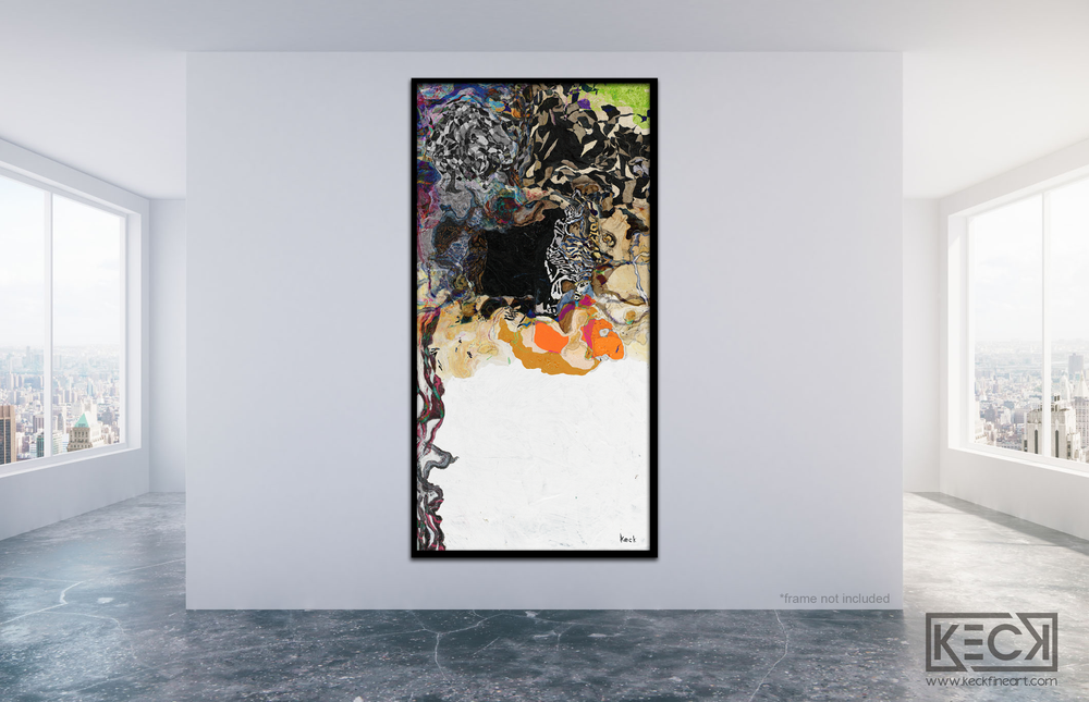 #111705<br> Down The Rabbit Hole Series<br> It Would Be So Nice If Something Made Sense For A Change<br> Abstract Art Canvas Print