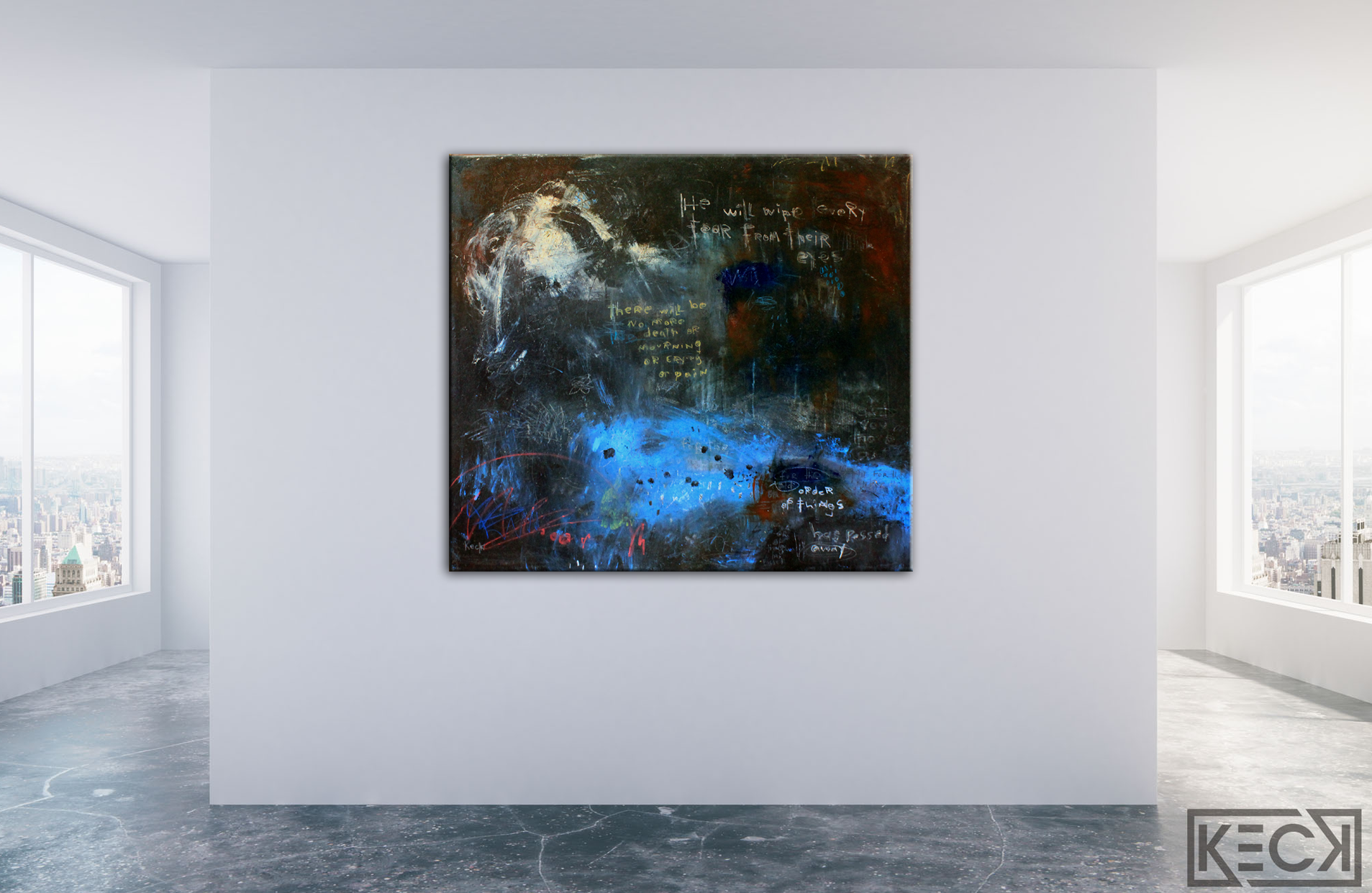 Abstract Scripture Art<br>Canvas Print<br> Revelation 21:4