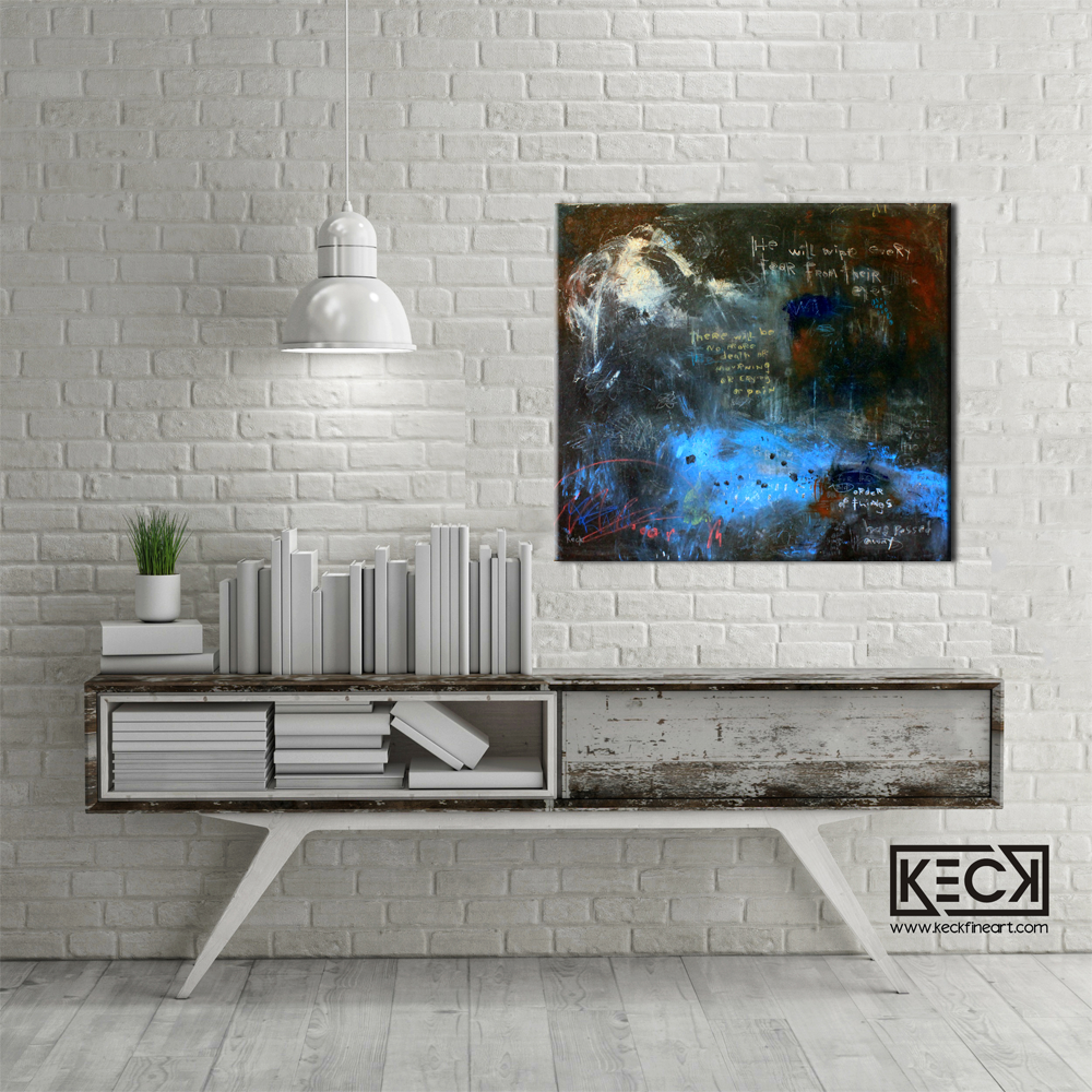 Abstract Scripture Art<br>Canvas Print<br> Revelation 21:4