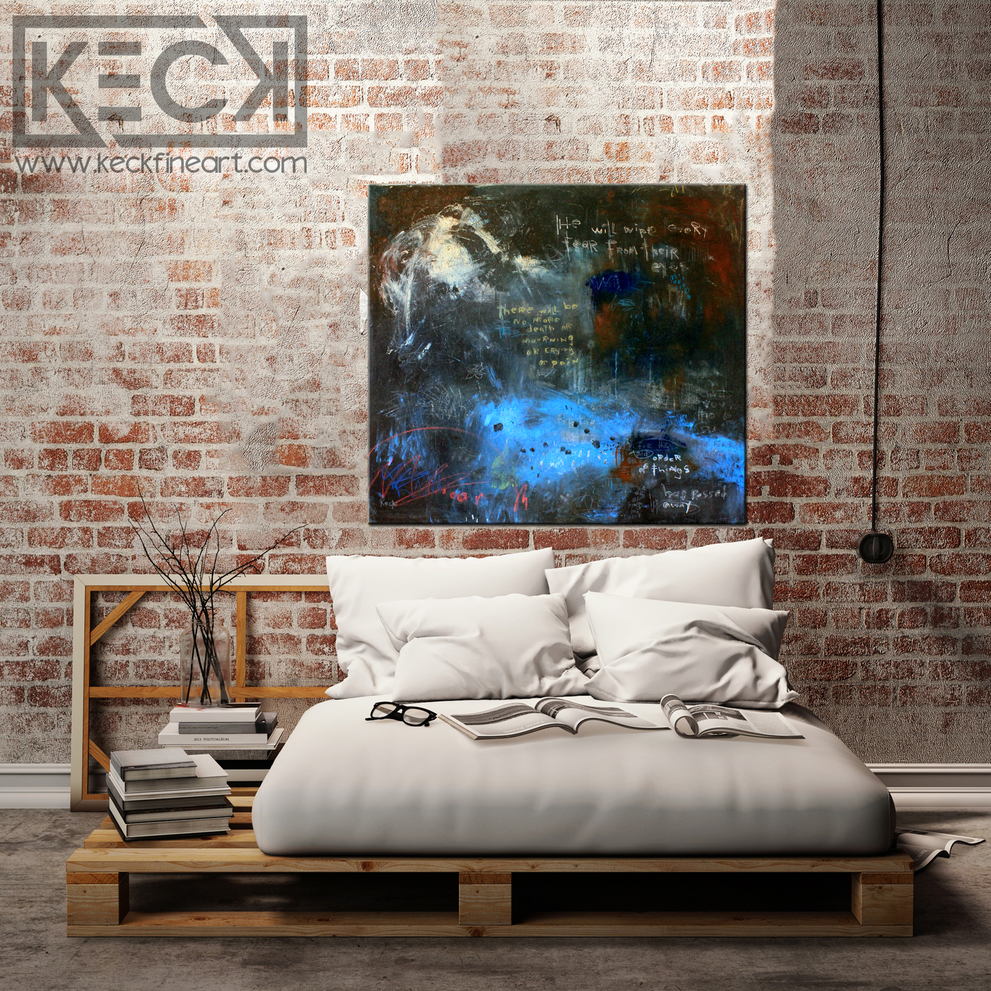 Abstract Scripture Art<br>Canvas Print<br> Revelation 21:4