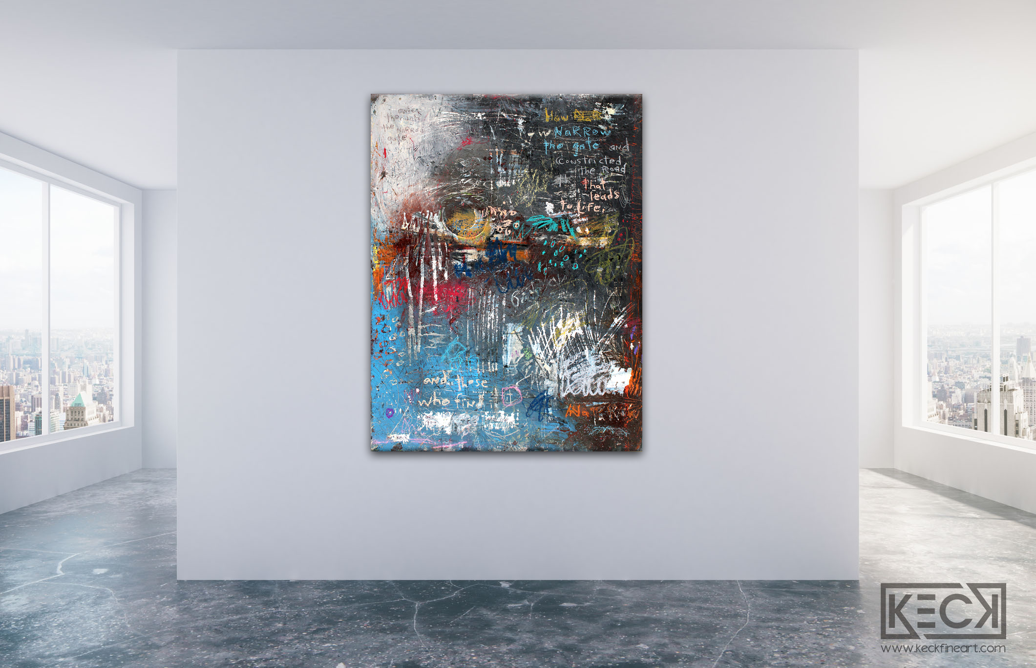 Abstract Scripture Art<br> Canvas Print<br>Matthew 7:14