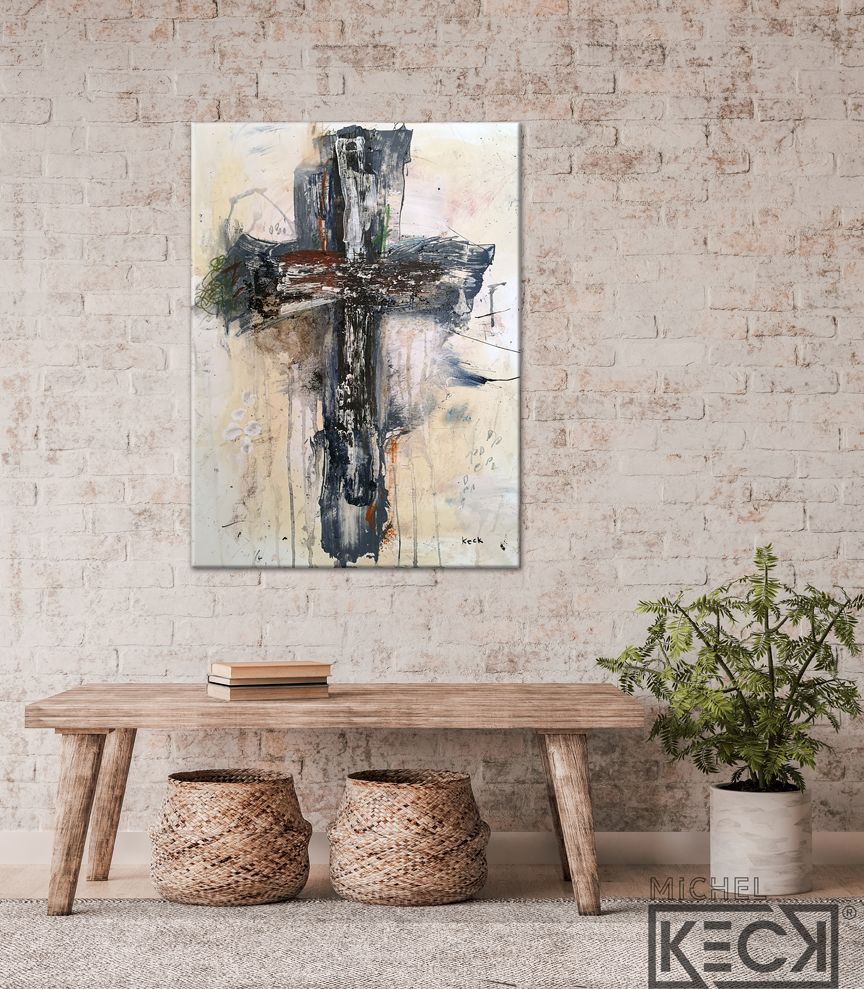 Modern cross art. abstract paintings of crosses