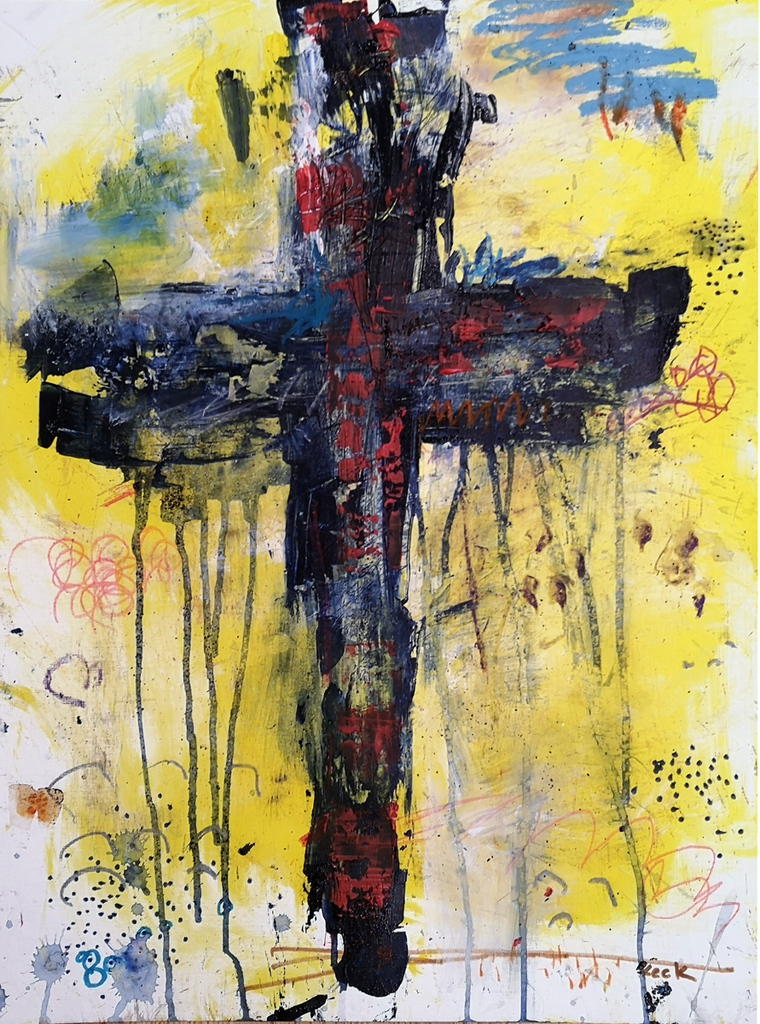 #112004 Abstract Cross Art Print