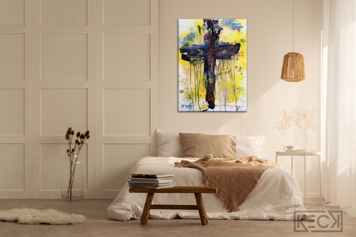 #112004 Abstract Cross Art Print