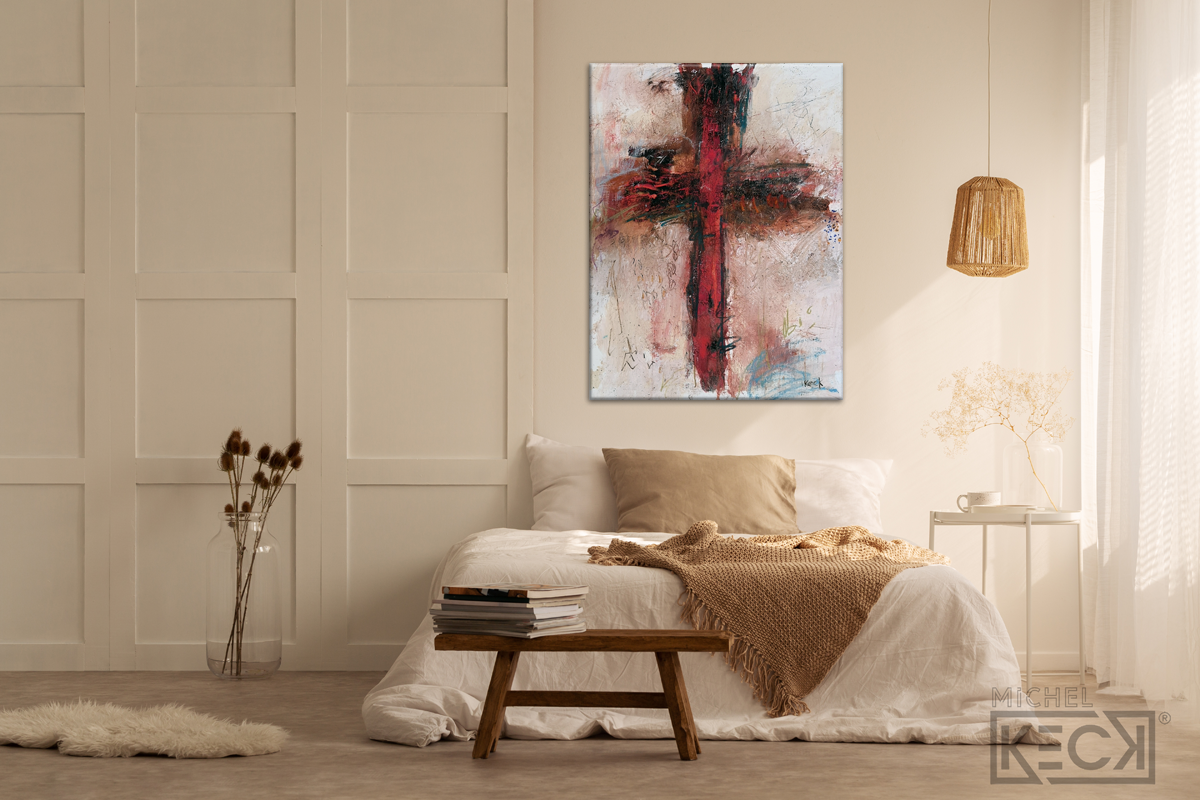 #112005 Abstract Cross Art Print