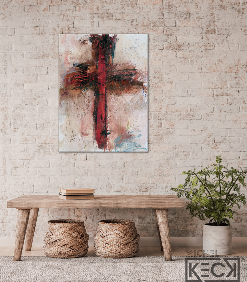 #112005 Abstract Cross Art Print