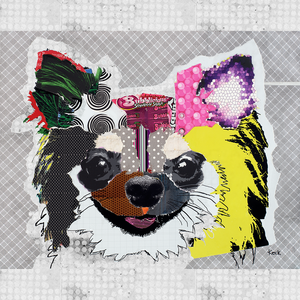 Long Hair Chihuahua Dog Art by Michel Keck