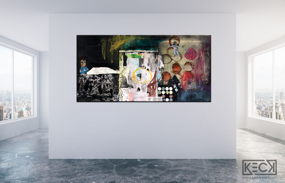 
                
                    Load image into Gallery viewer, LARGE MIXED MEDIA COLLAGE ART: Oversized Collage and Mixed Media Art Prints
                
            