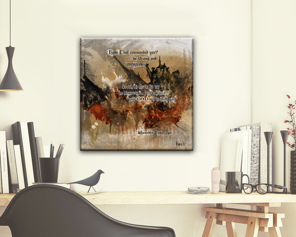 SCRIPTURE ART 121501  Joshua 1:9 Canvas Print