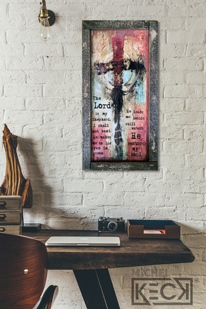 #602087 Psalm 23 <br>The Lord Is My Shepherd Cross <br> Wood Art Print