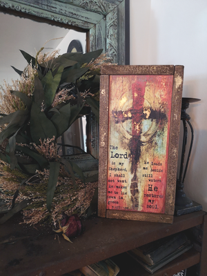 #602087 Psalm 23 <br>The Lord Is My Shepherd Cross <br> Wood Art Print