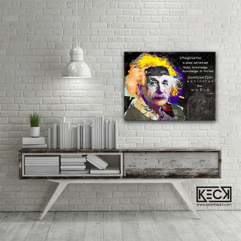 Albert Einstein colorful art print