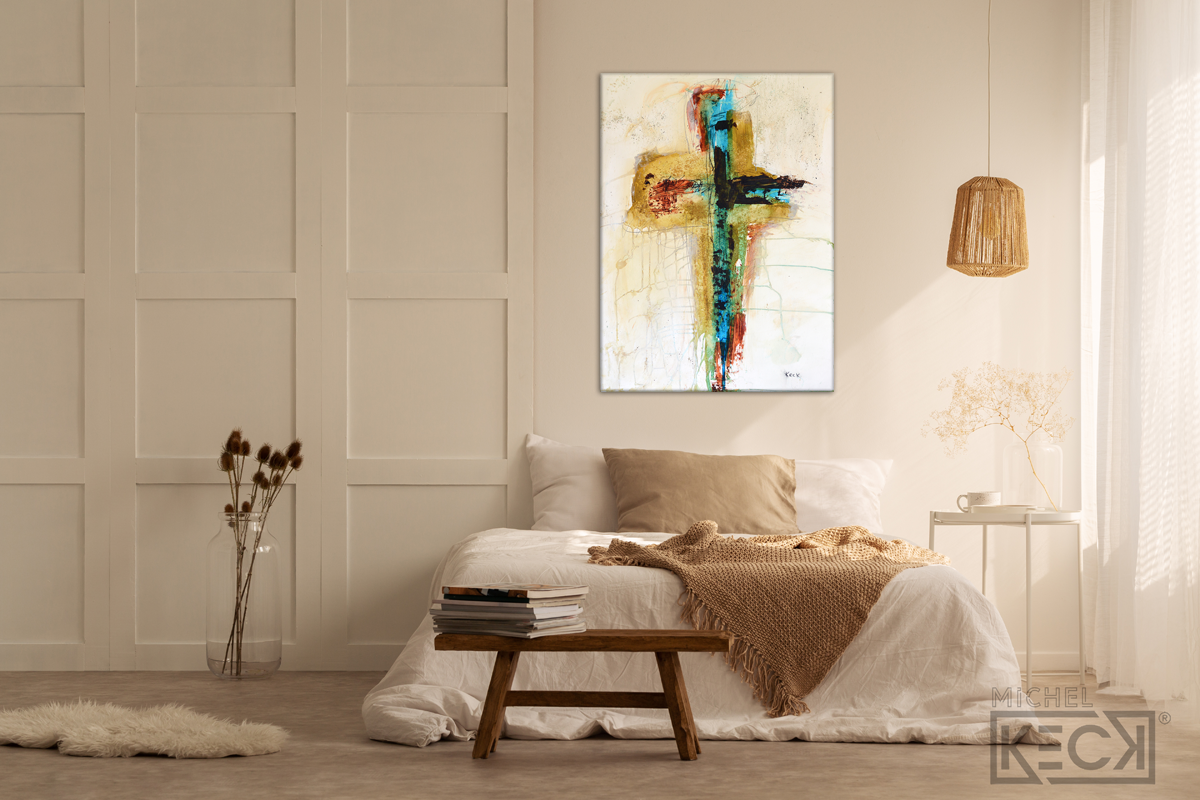 Michel Keck's popular cross art abstract paintings. 