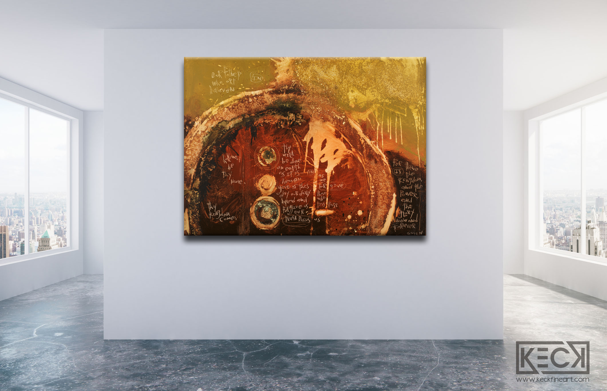 Michel Keck abstract art print of the Lords Prayer