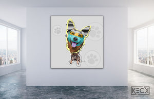 Australian Cattle Dog Art |  COLORFUL MODERN dog art by Michel Keck