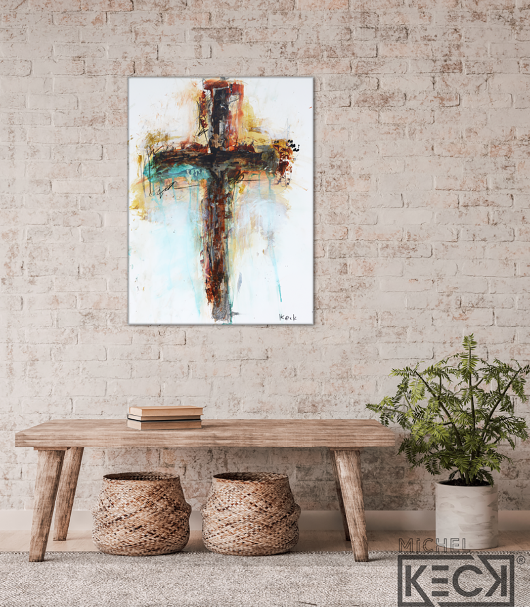 #CA218 Abstract Cross Art Print