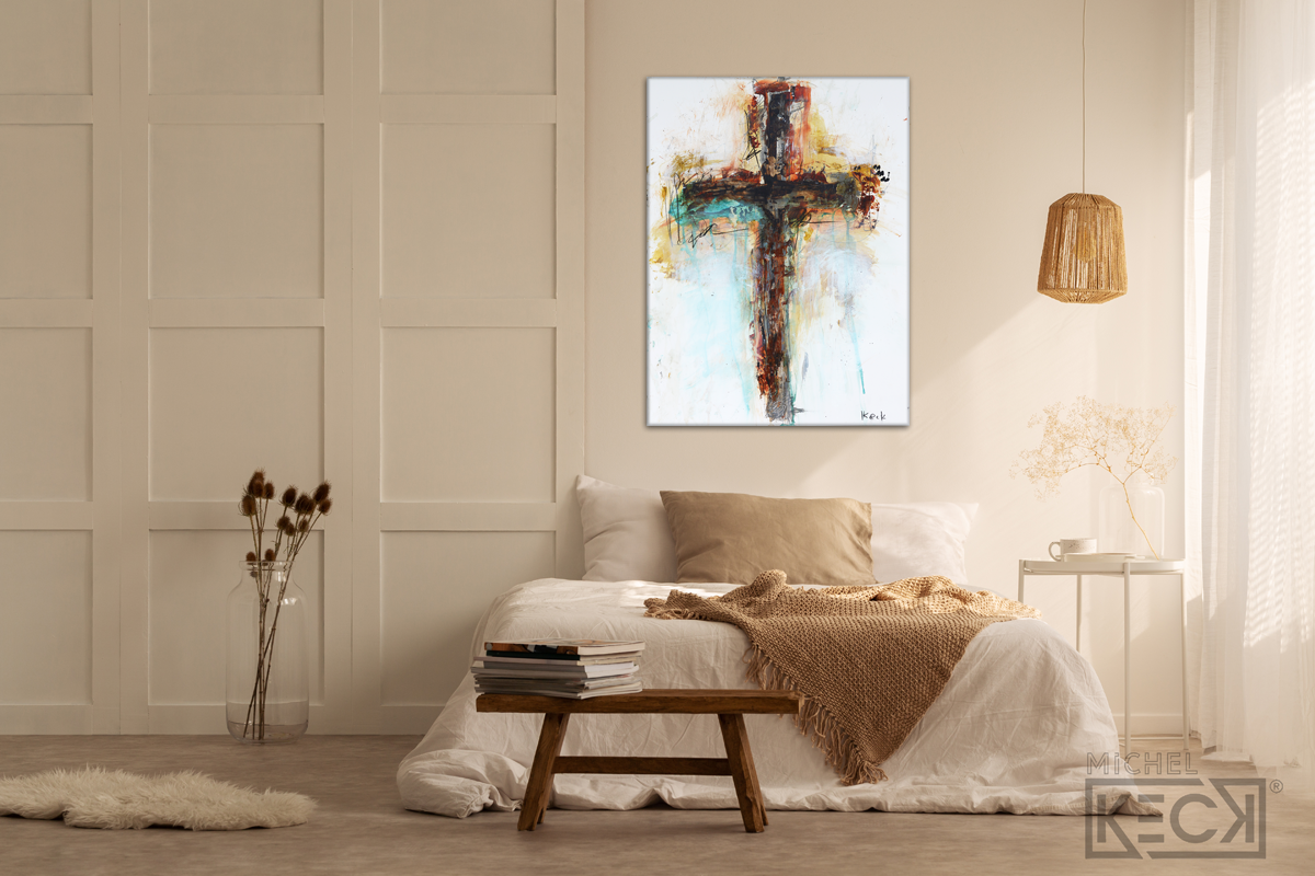 #CA218 Abstract Cross Art Print