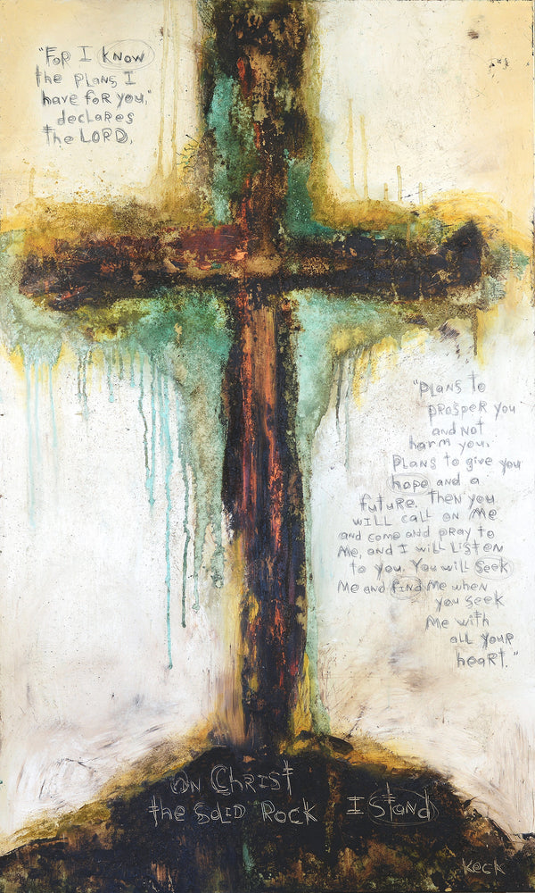 CROSS ART PRINTS. Abstract Cross Art Print with Scripture by Michel Keck