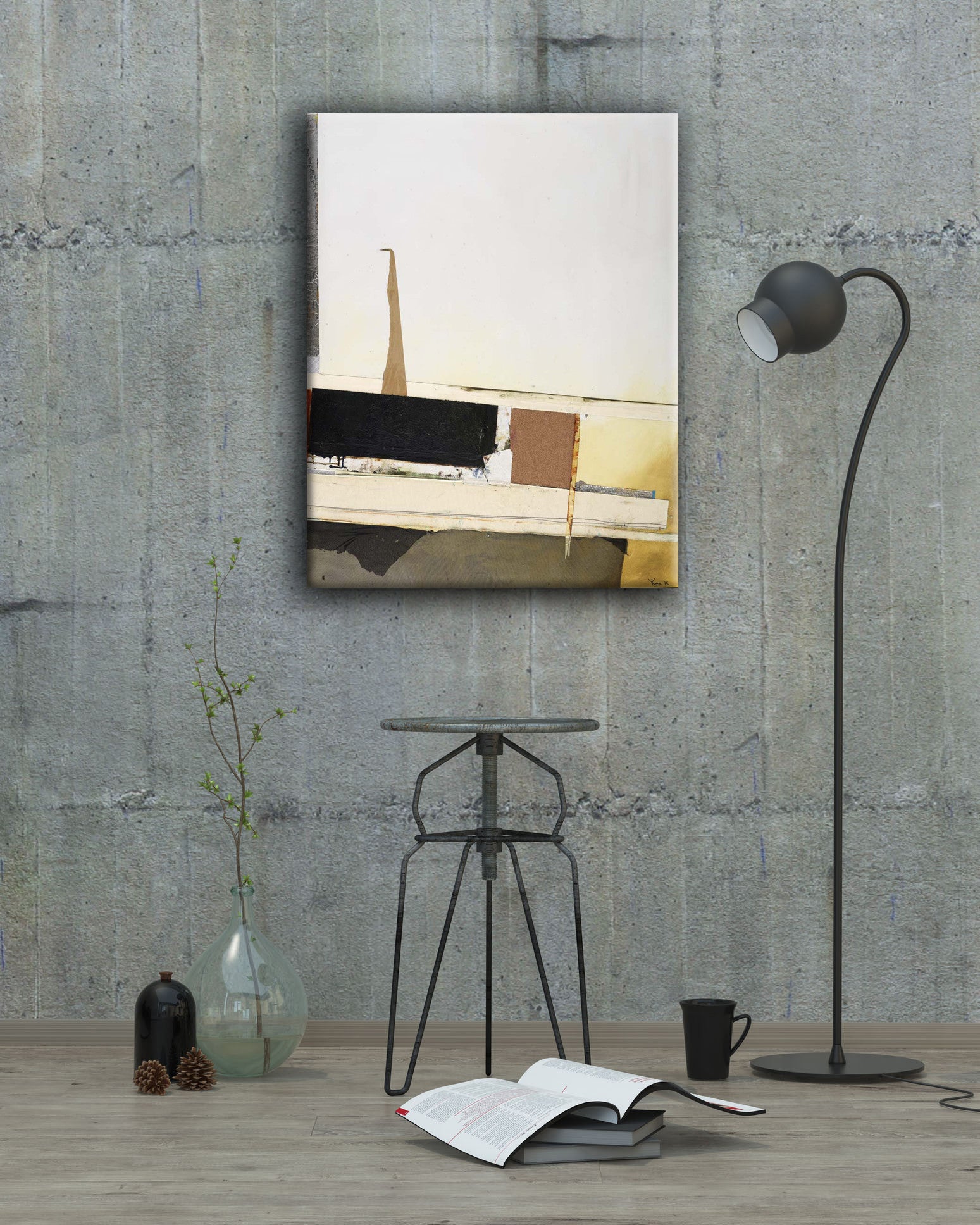 MIXED MEDIA ART Canvas Print of Close Call