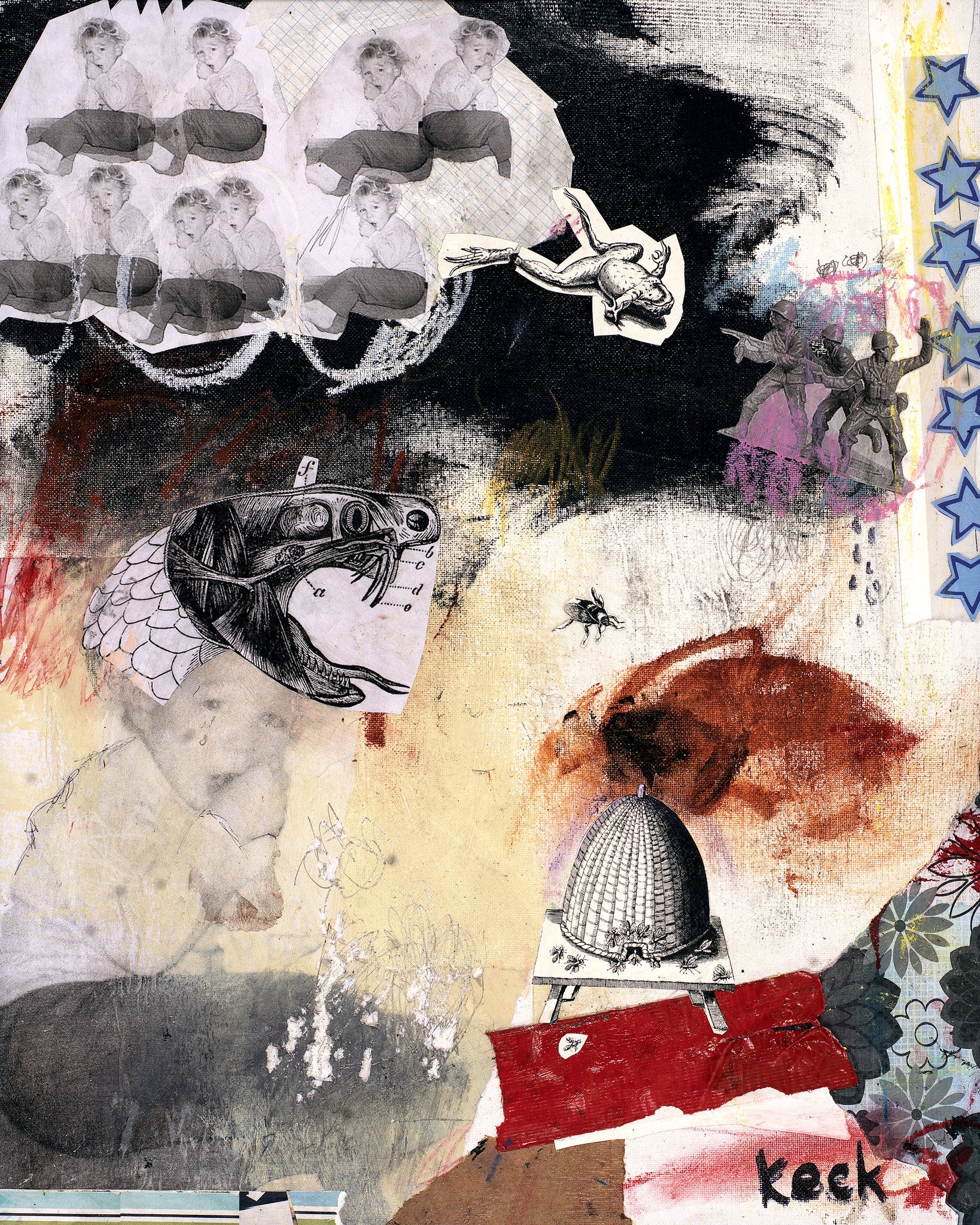 COLLAGE ART Canvas Print of Defense Mechanism