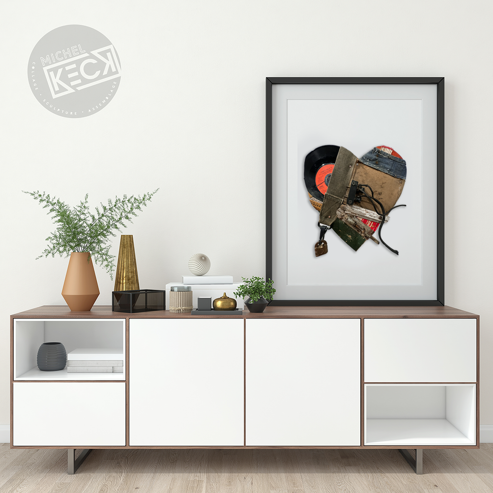 Found Object Art  <br>Heart Assemblage #6
