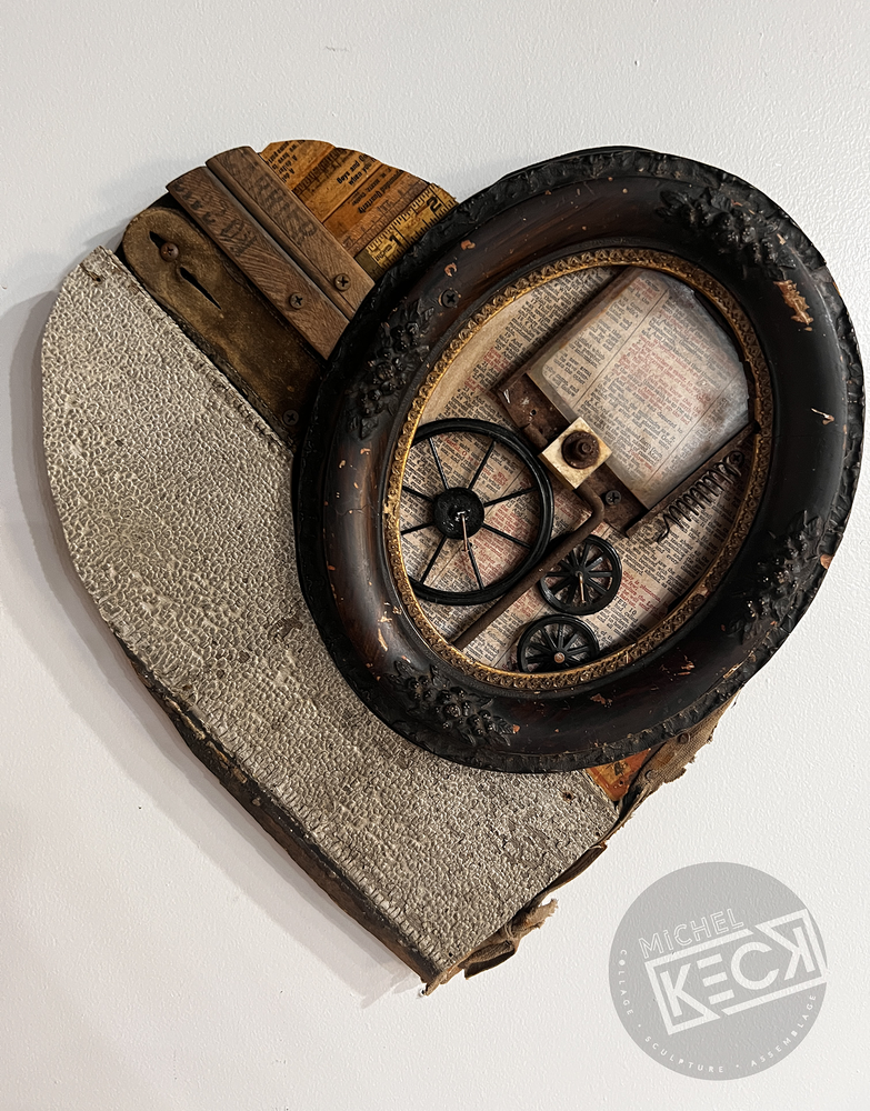 vintage heart wall sculpture