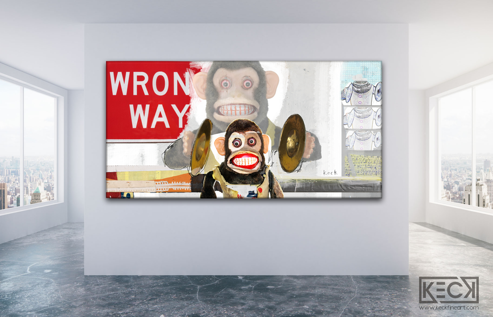 CRAZY MONKEY ART PRINT BY MICHEL KECK
