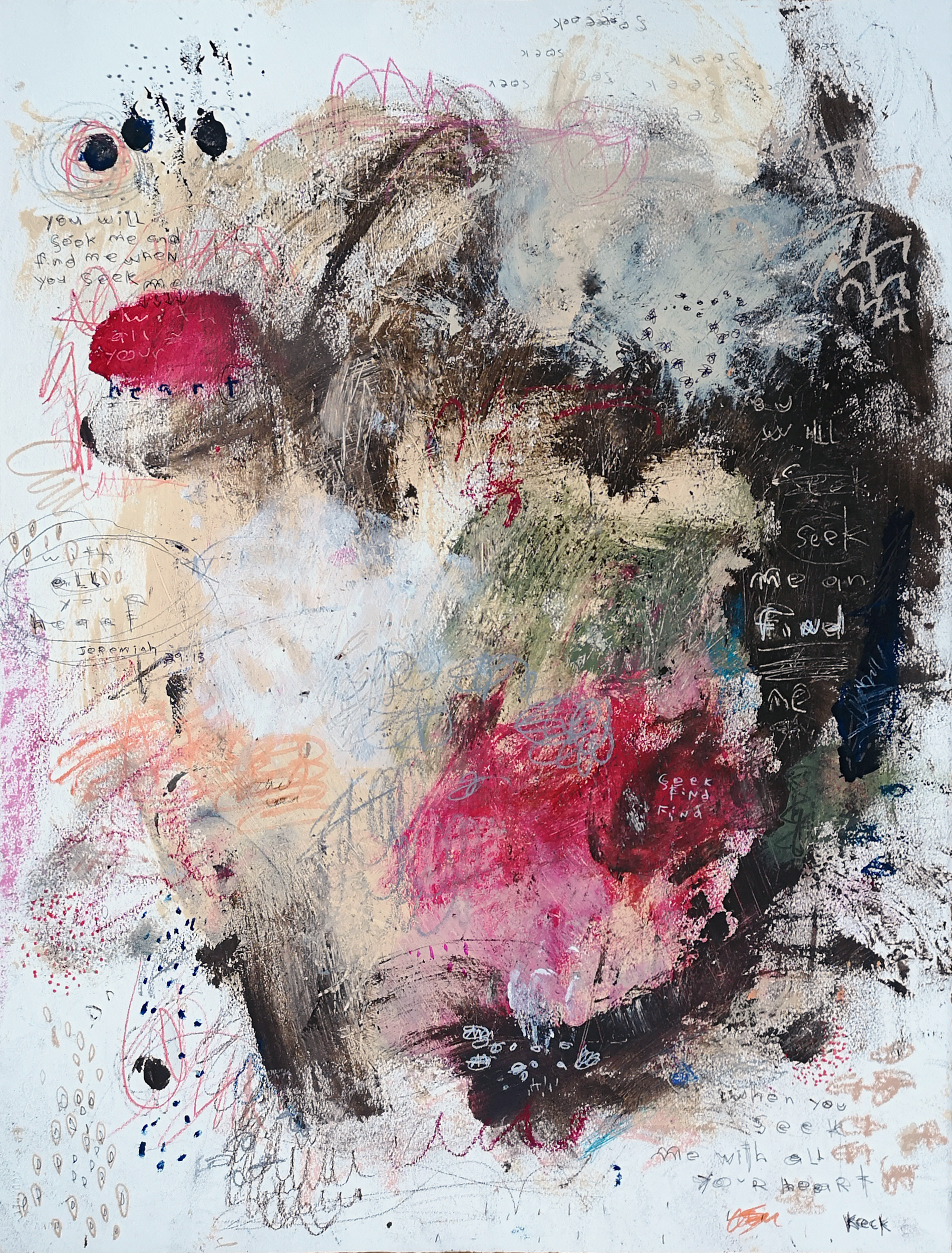 Raw and emotive scripture art prints by michel keck