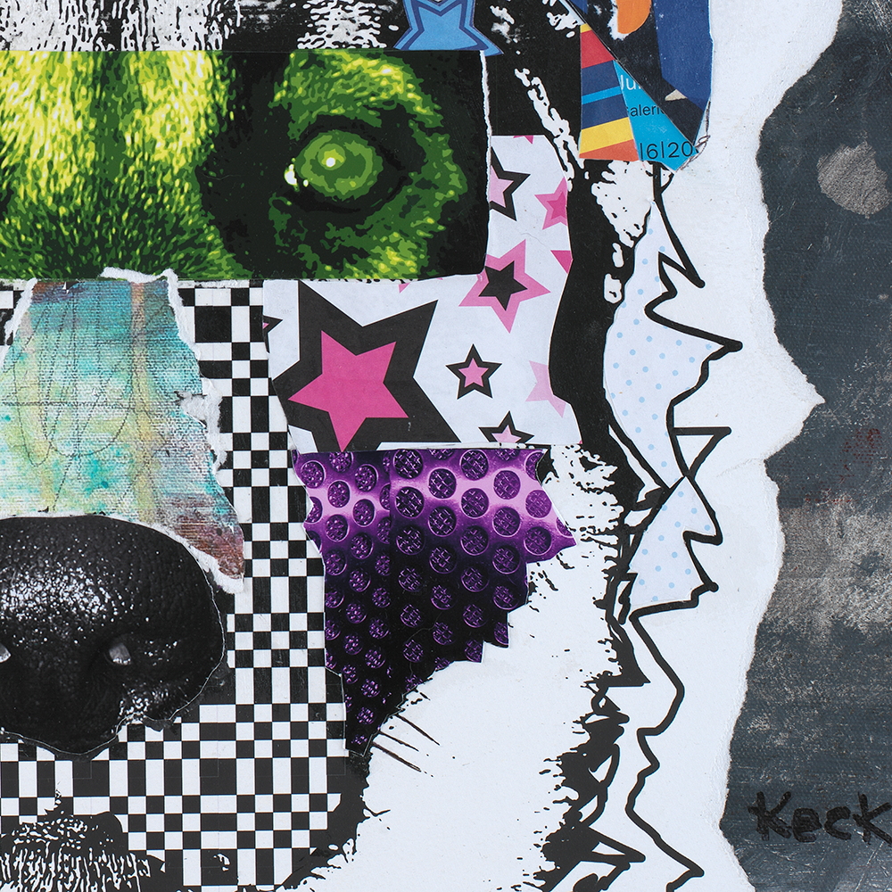 MICHEL KECK DOG ART | German Shepherd Artwork | Colorful German Shepherd Collage Dog Art Print