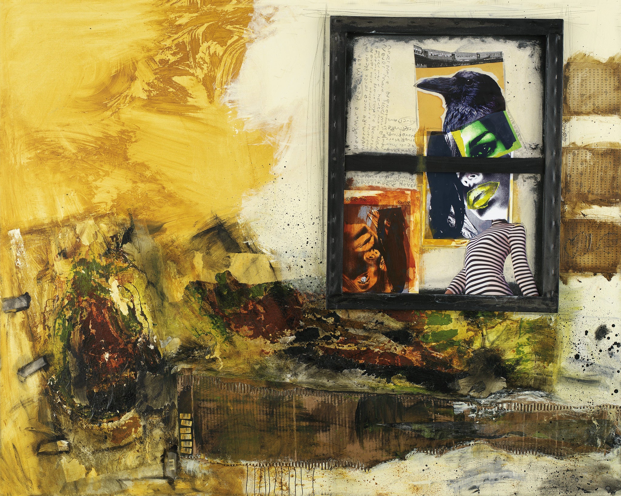 MIXED MEDIA ART Canvas Print of Nevermore