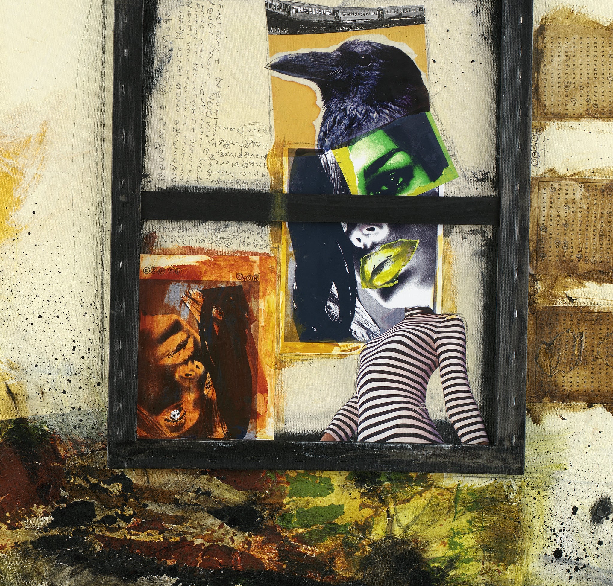 MIXED MEDIA ART Canvas Print of Nevermore