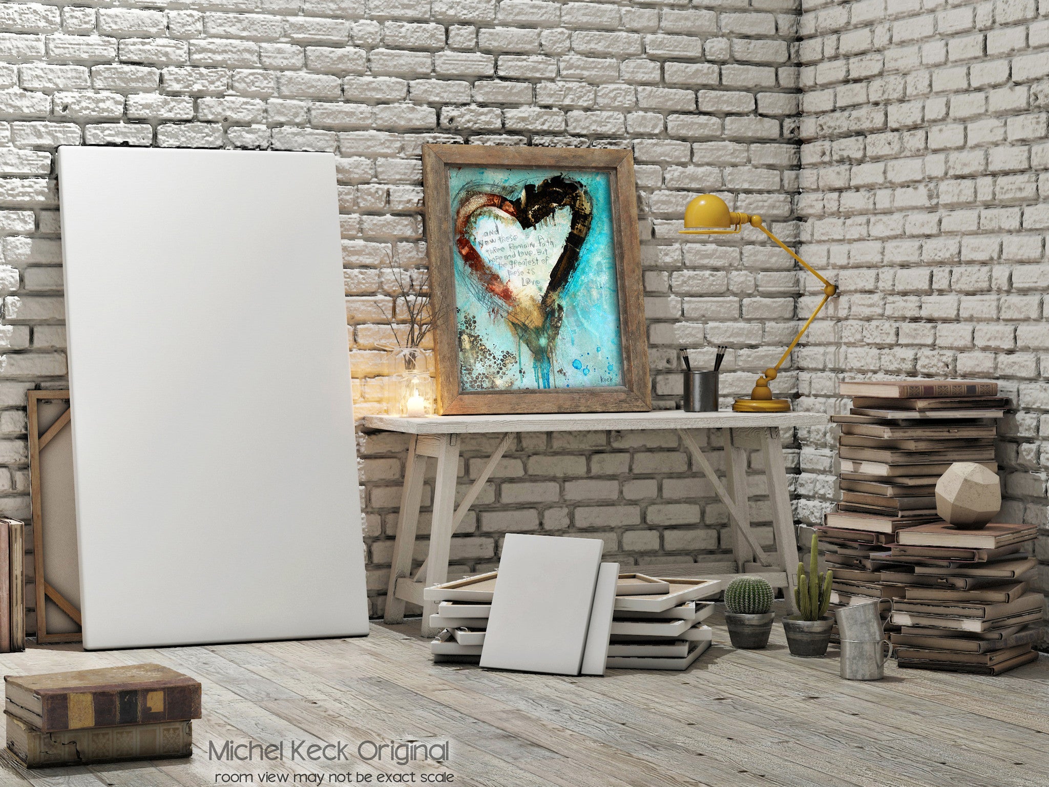 Abstract Scripture Heart<br>Canvas Print<br>1 Corinthians 13 Verse