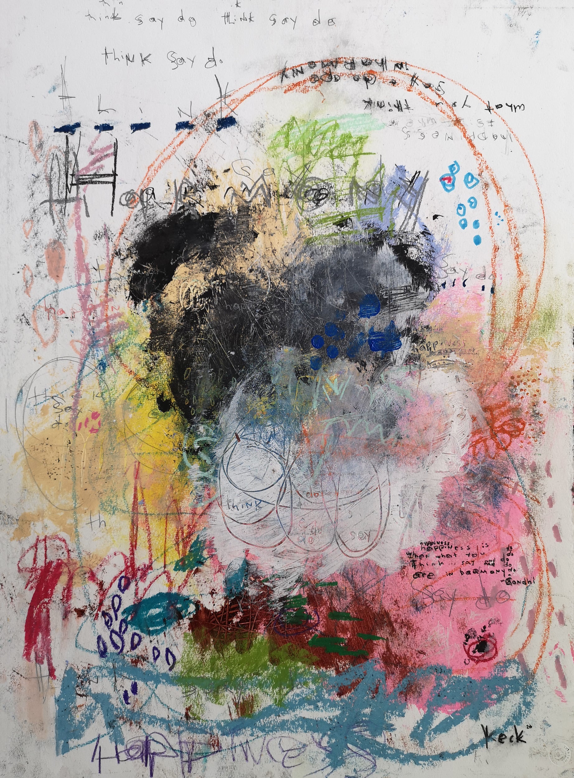 colorful abstract art prints with typography / text - all sizes of colorful art on canvas and paper