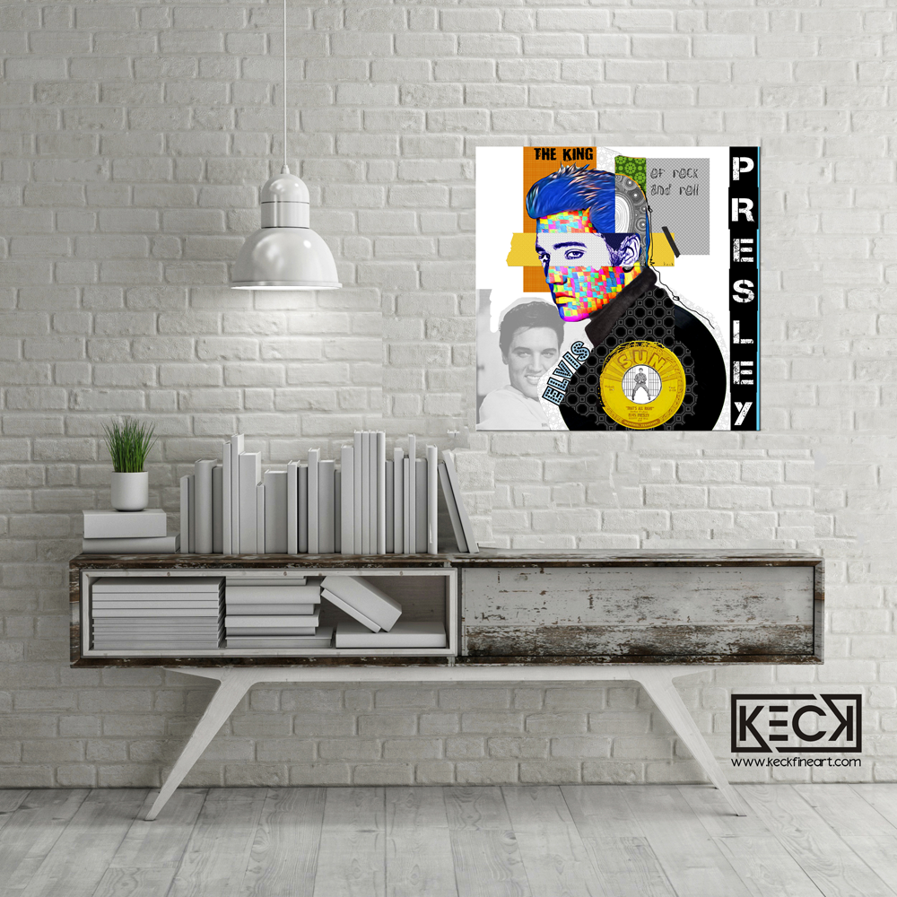 Elvis Presley Collage - Mixed Media Elvis Presley Canvas Art Print