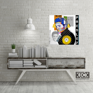 Elvis Presley Collage - Mixed Media Elvis Presley Canvas Art Print