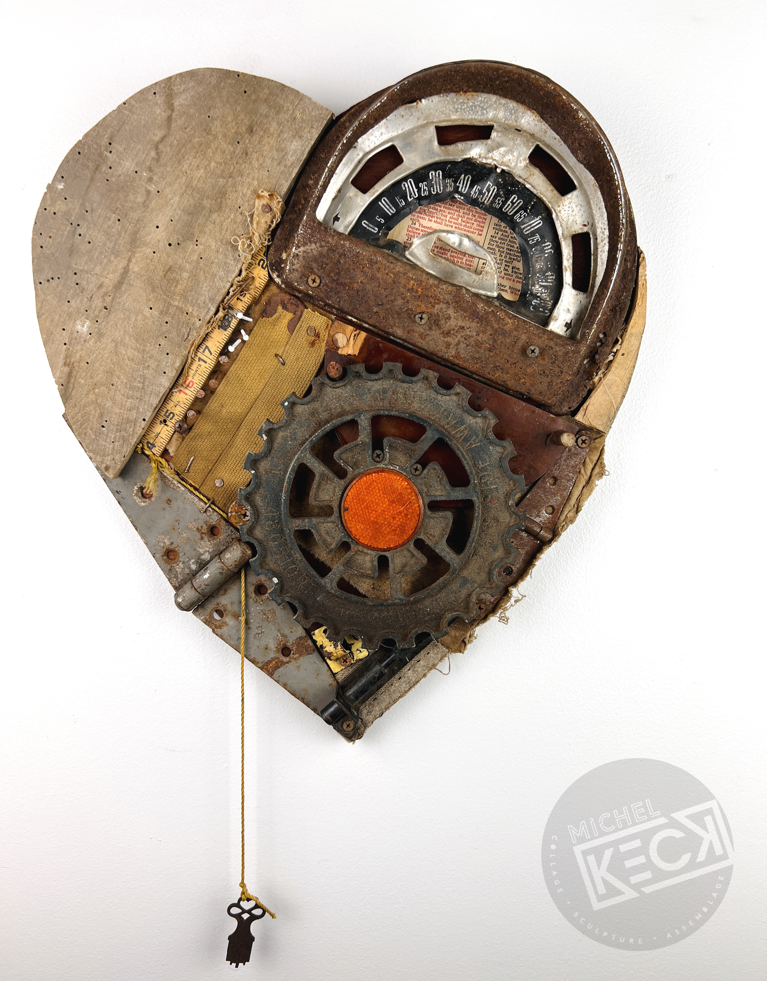 Heart Assemblages: Found Object Heart Art Assemblages from artist Michel Keck