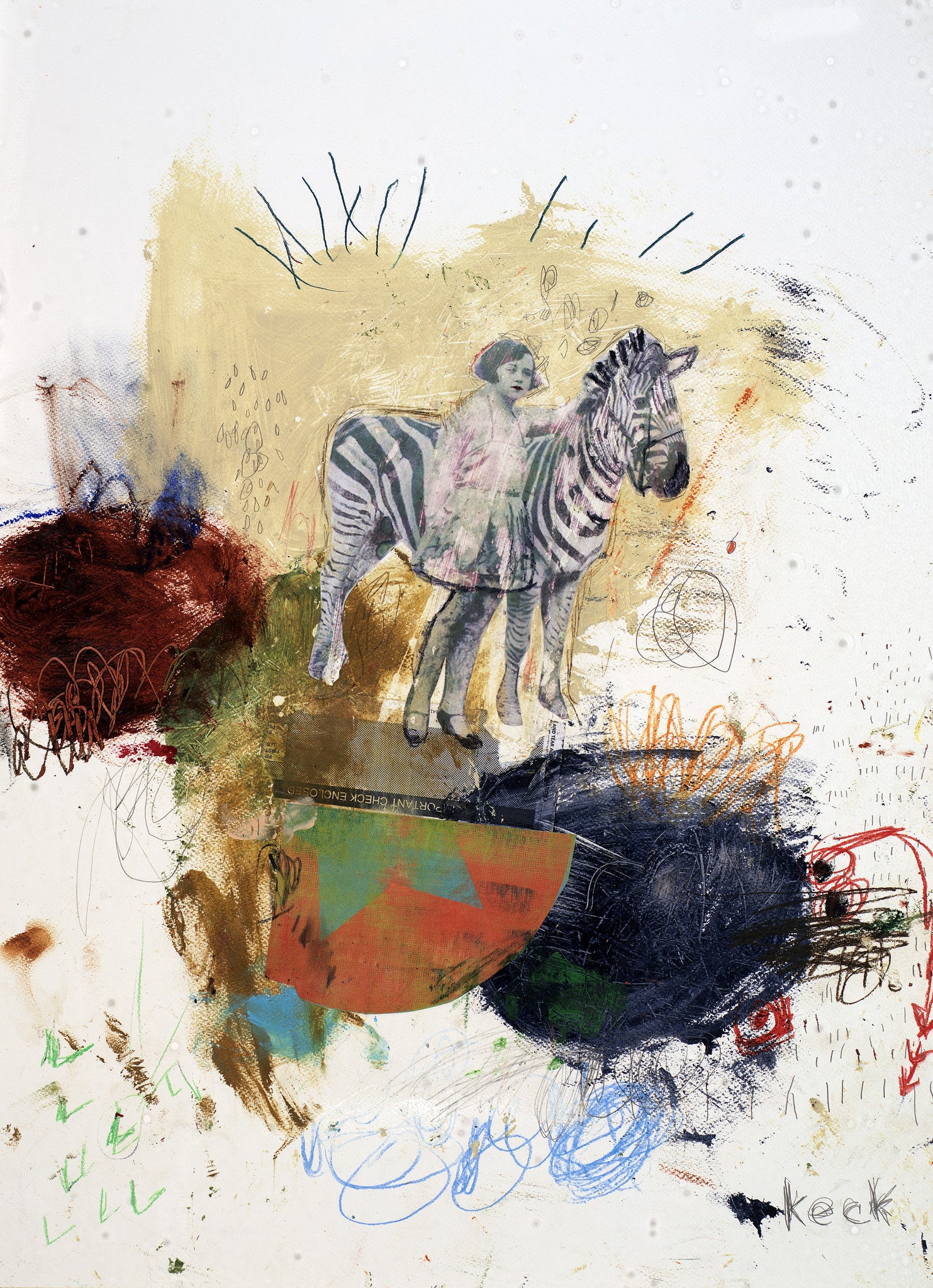 MIXED MEDIA ART Canvas Print of It May Go Right, But It May Go Wrong #081215