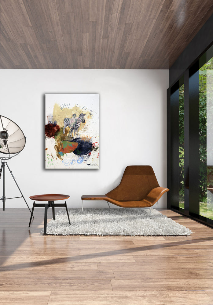 
                
                    Load image into Gallery viewer, MIXED MEDIA ART Canvas Print of It May Go Right, But It May Go Wrong #081215
                
            