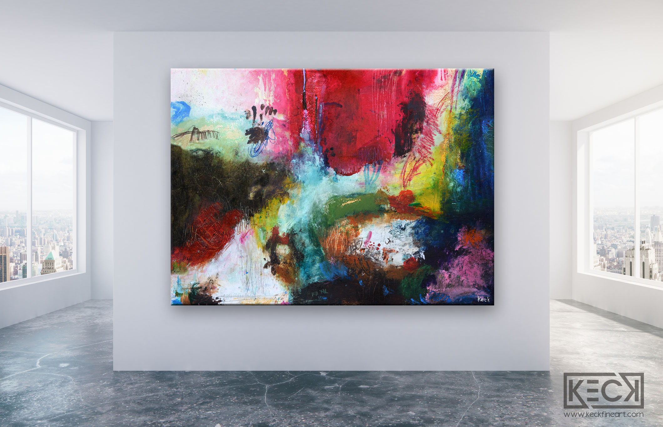 wall art in FULL COLOR: colorful abstract art print gallery