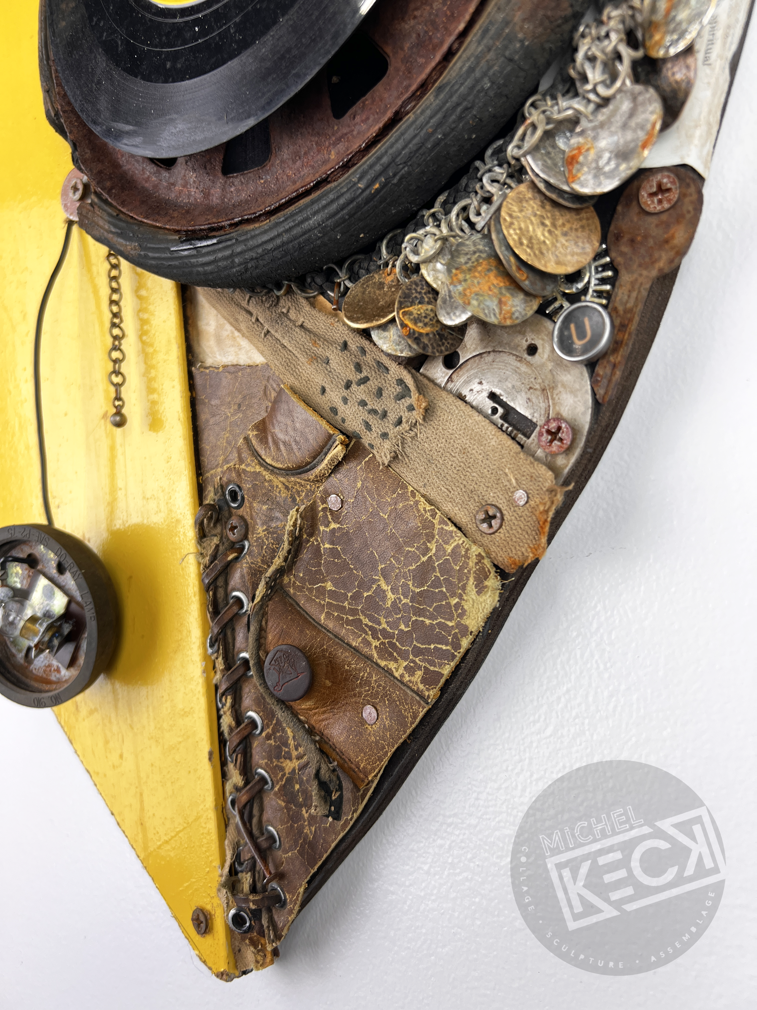 Mixed Media Heart Art for Walls | Heart Art Assemblages by mixed media artist Michel Keck.