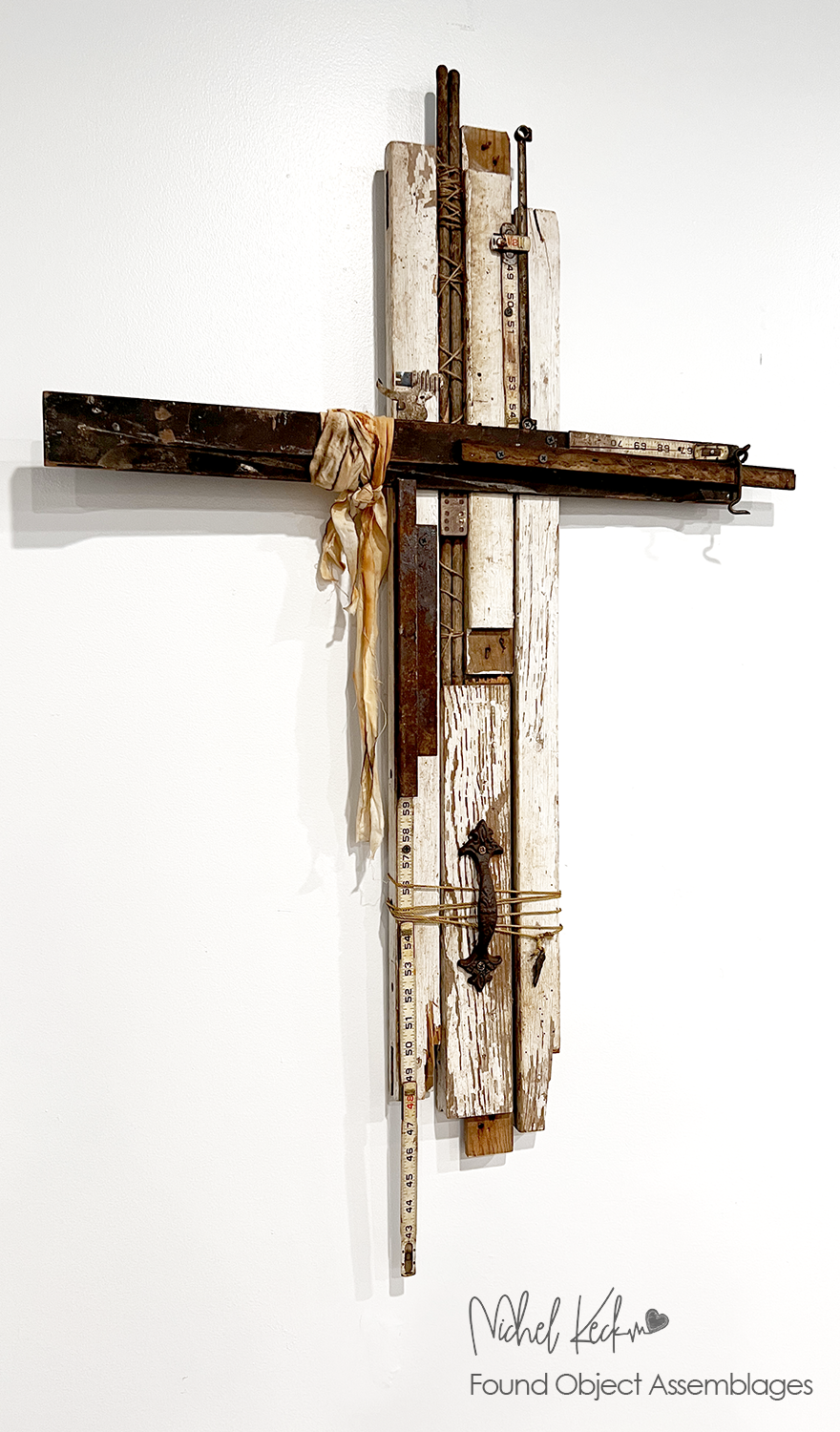Rustic, Recycled Cross Art Assemblages of Michel Keck.  Keck turns trash and discarded items into one of a kind cross art. 