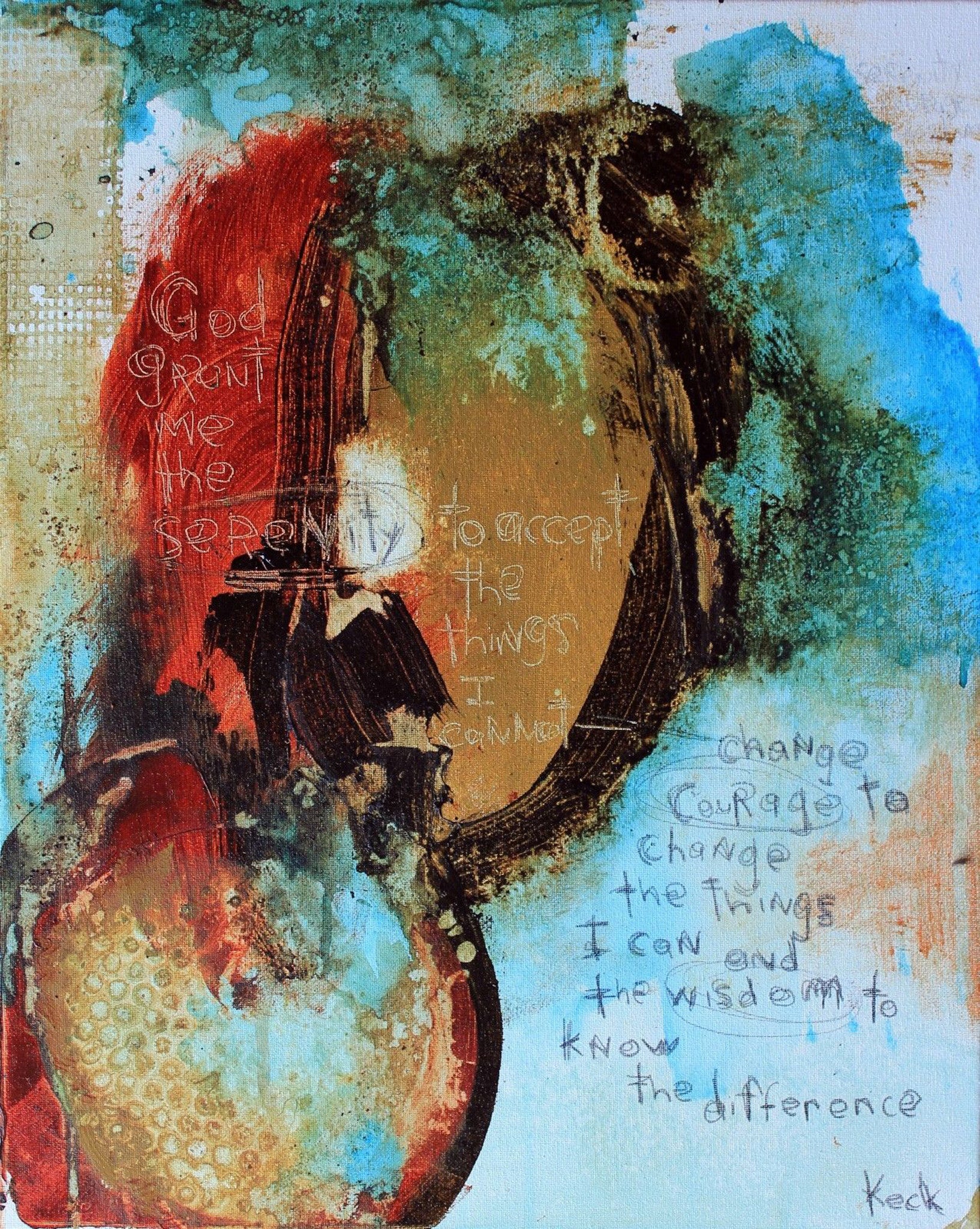 Abstract Scripture Art<br>Canvas Print<br>Serenity Prayer