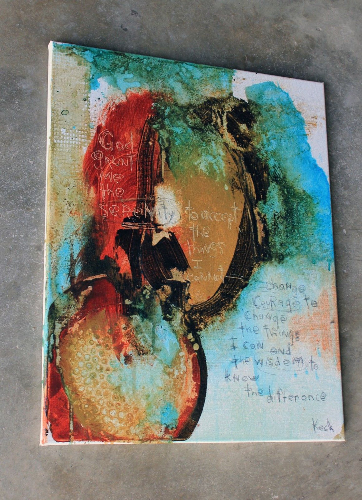 Abstract Scripture Art<br>Canvas Print<br>Serenity Prayer