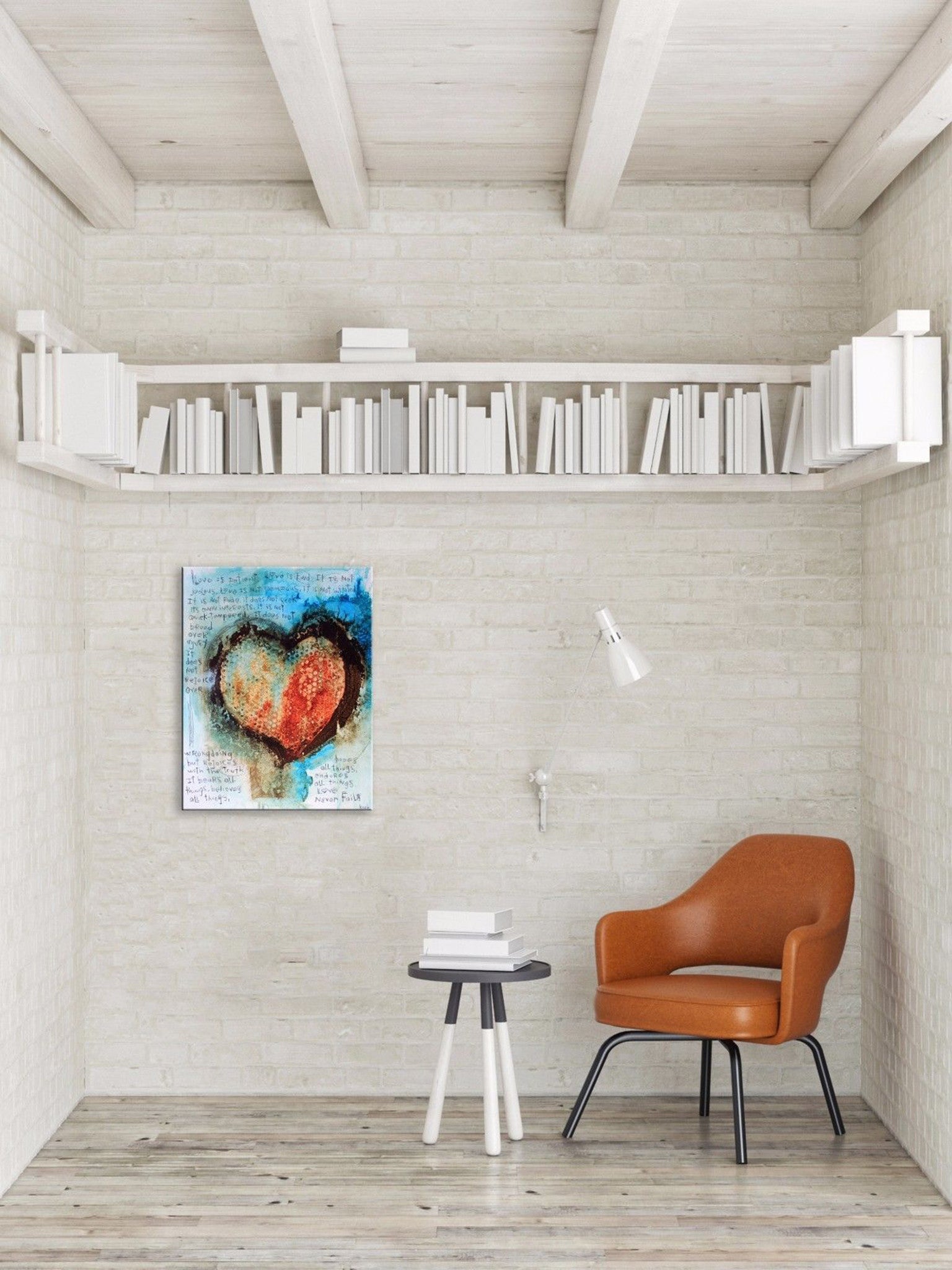 Abstract Scripture Heart<br>Canvas Print<br>1 CORINTHIANS 13