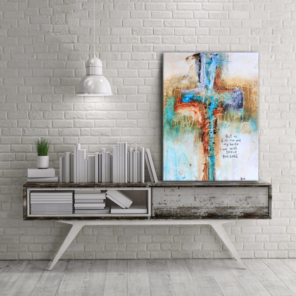 #071605 <br> Joshua 24:15 <br> Original Cross Painting on Paper